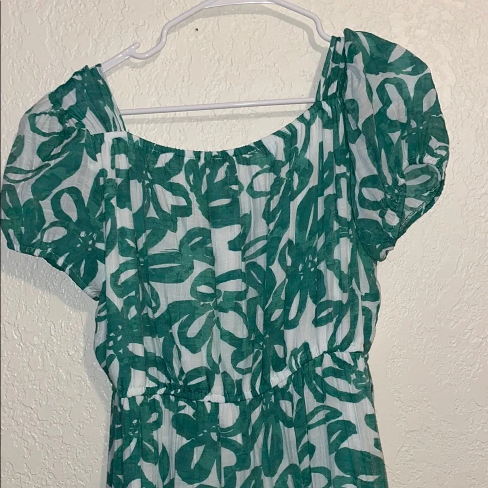 Indigo Rose Green and White Dress - Picture 5 of 6